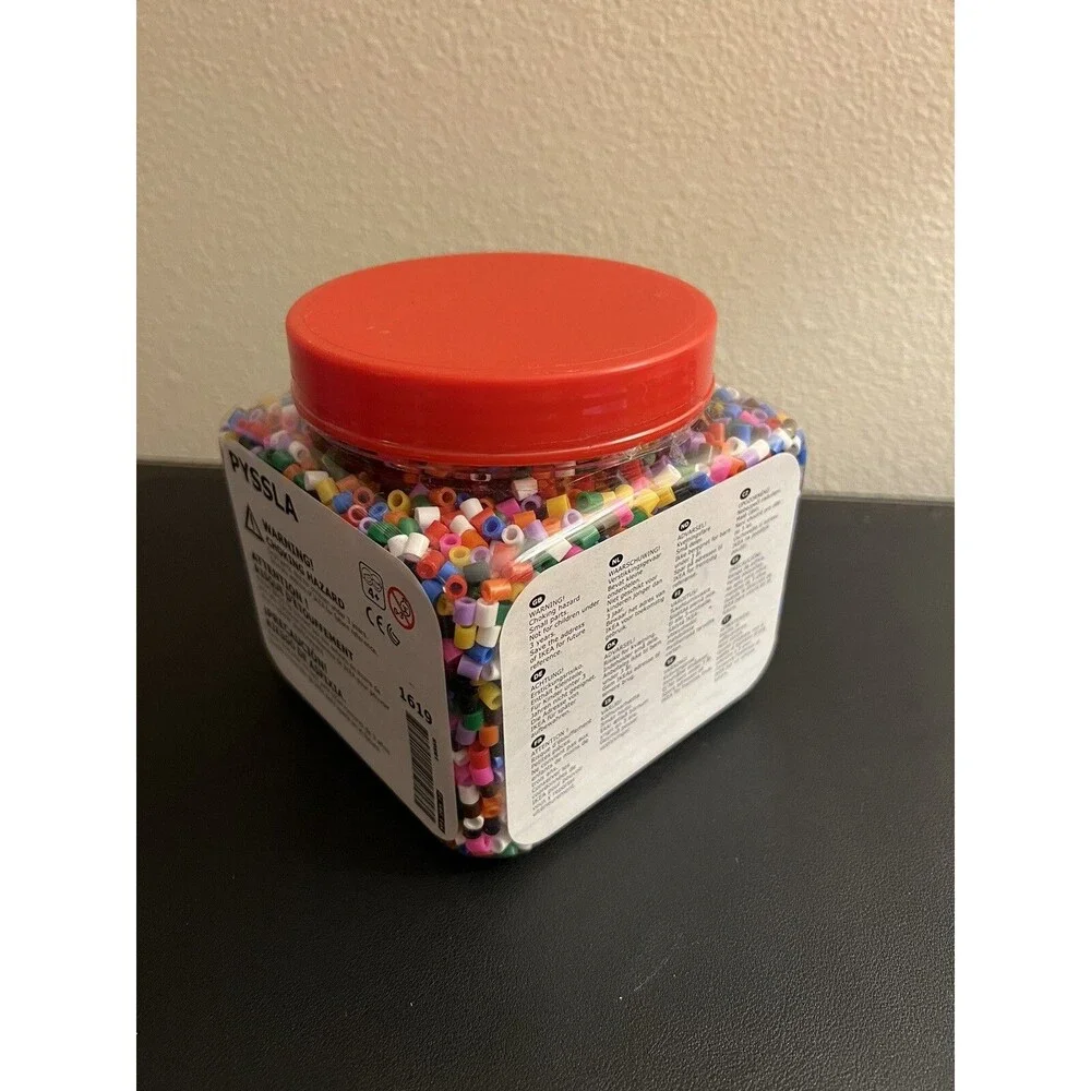 Ikea Pyssla (Perler) Beads 1lb 5oz Multicolor Rainbow Craft Beads  - New